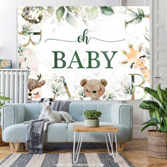Lofaris Safari Lovely With Leaves Baby Shower Backdrop