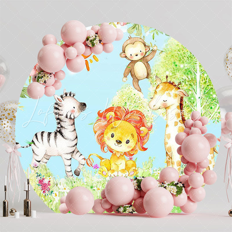 Safari Model 4 Round Backdrop for Safari Fun Party