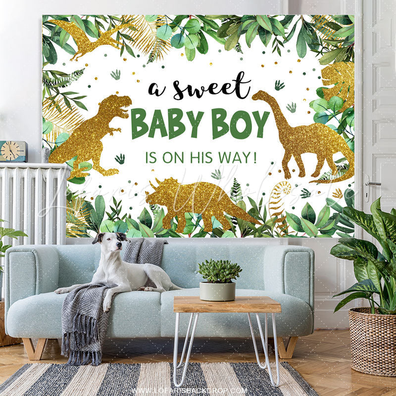 Lofaris Safari Sweet Boy On The Way Baby Shower Backdrop