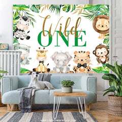 Lofaris Safari Themed Lovely Wild One Happy Birthday Backdrop