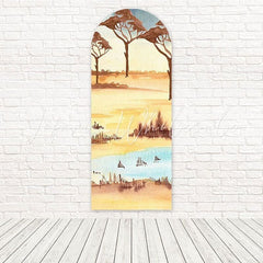 Safari Wild Grassland Savanna Vibe Arch Backdrop For Animal Theme