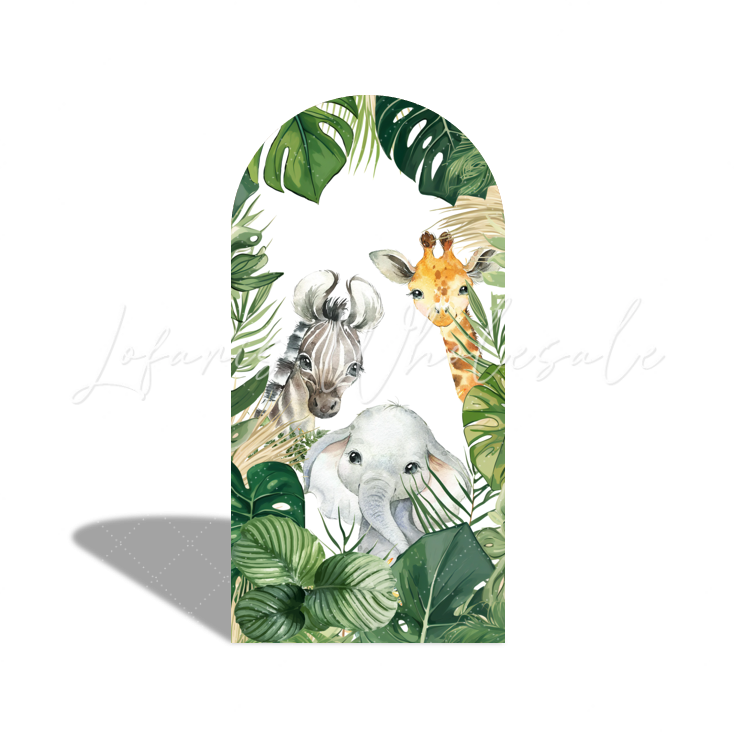 Oh Baby Safari Wild Jungle Animal Birthday Baby Shower Party Arch Backdrop Wall Cloth Cover