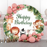 Lofaris Safari Wild Jungle Circle Birthday Backdrop For Boys