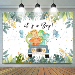 Lofaris Safaris Jungle Car With Balloons Baby Shower Backdrop