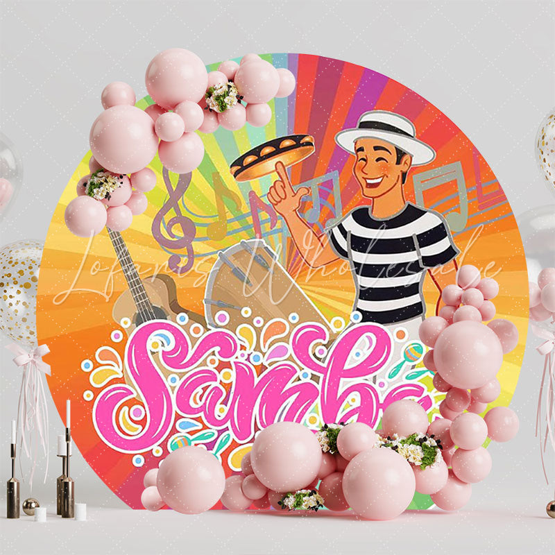 Samba Round Backdrop for Brazilian Party Celebration