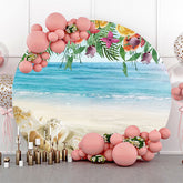 Lofaris Sandy Starfish Floral Hawaii Beach Round Backdrop