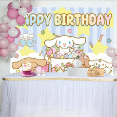 Sanrio Cinna Morolls Happy Birthday Party Decoration Backdrop For Kids