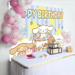Sanrio Cinna Morolls Happy Birthday Party Decoration Backdrop For Kids