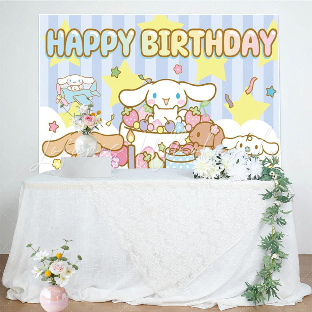 Sanrio Cinna Morolls Happy Birthday Party Decoration Backdrop For Kids
