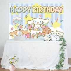 Sanrio Cinna Morolls Happy Birthday Party Decoration Backdrop For Kids