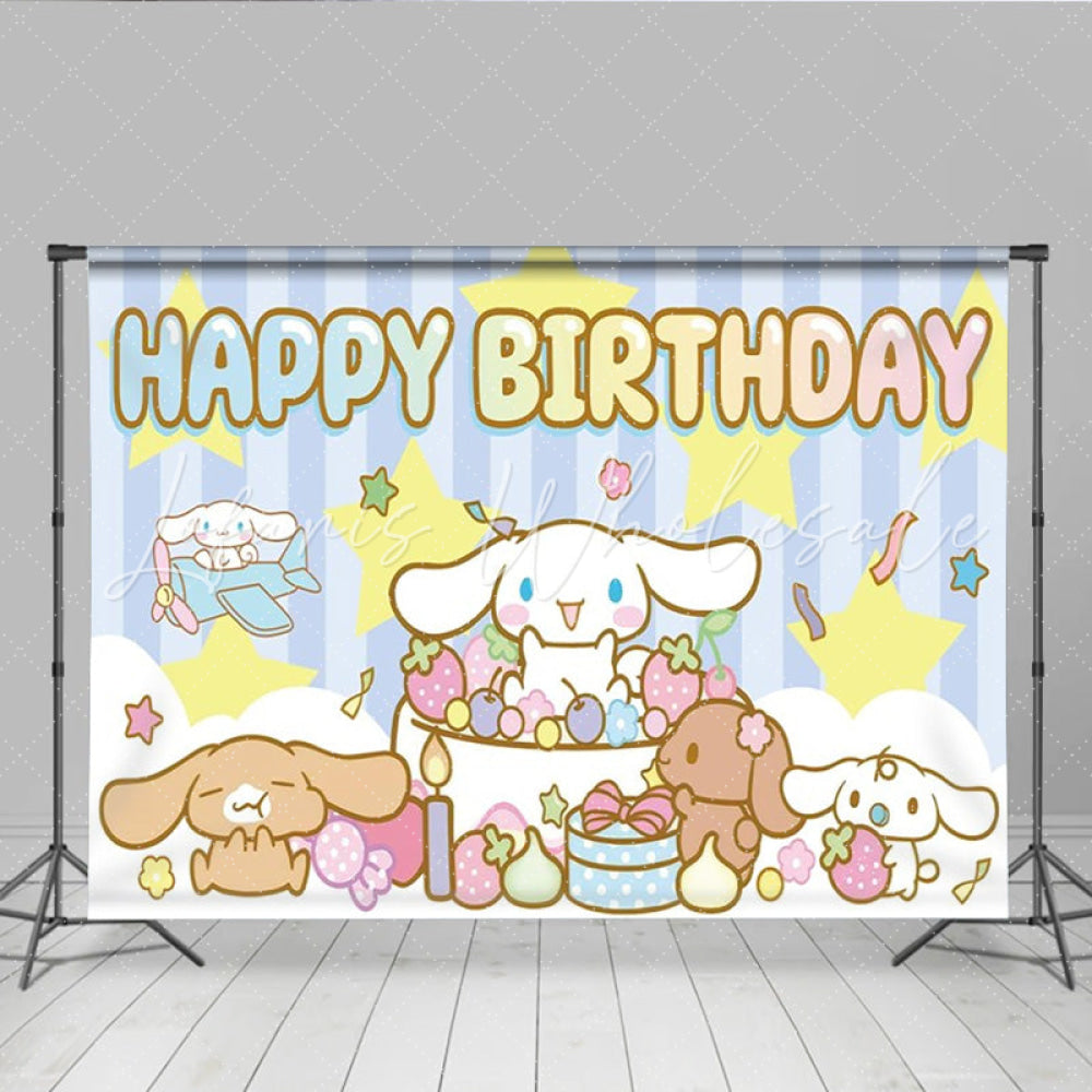Sanrio Cinna Morolls Happy Birthday Party Decoration Backdrop For Kids