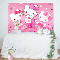 Sanrio Hello Kitty Birthday Decorations Backdrop For Kids Girls