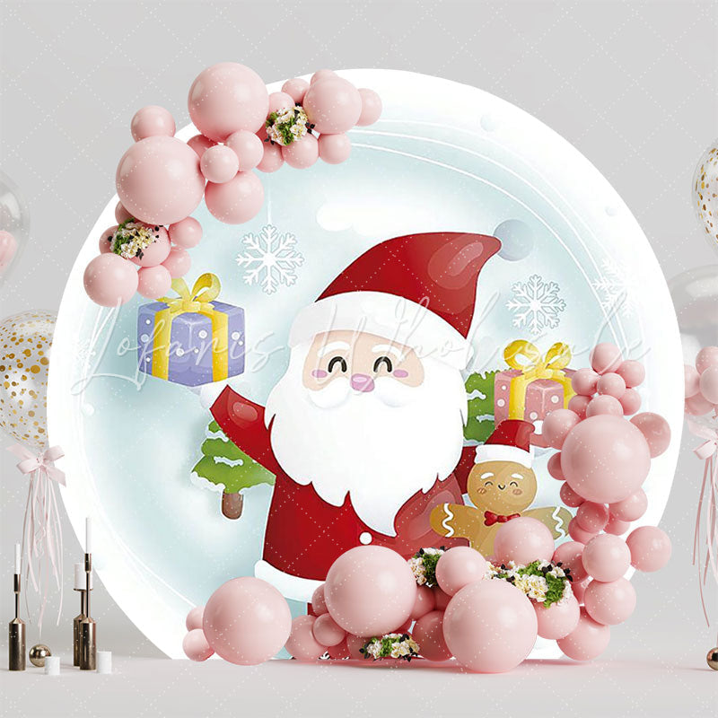 Santa Claus Round Backdrop for Christmas Party Decor Ideas