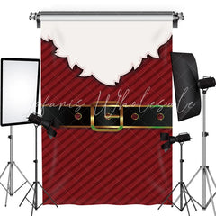 Lofaris Santa Claus White Beard Black Belt Christmas Backdrop