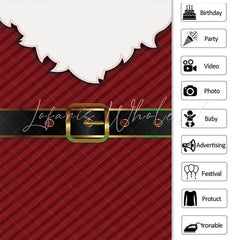 Lofaris Santa Claus White Beard Black Belt Christmas Backdrop