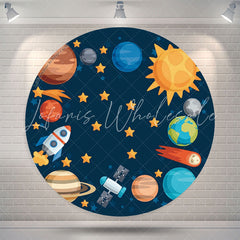 Lofaris Satellite Star Planet Theme Round Backdrop For Party