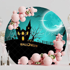 Scary Halloween Round Backdrop for Spooky Party Theme