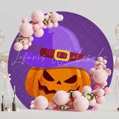 Scary Pumpkin Halloween Round Backdrop for Spooky Party