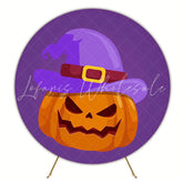 Scary Pumpkin Halloween Round Backdrop for Spooky Party