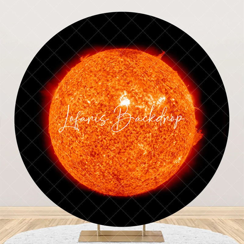 Lofaris Scorching Solar System Sun Round Birthday Backdrop