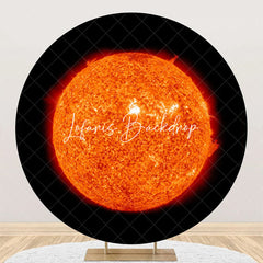Lofaris Scorching Solar System Sun Round Birthday Backdrop