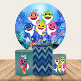 Lofaris Sea Wolrd Shark Round Kids Birthday Party Backdrop Kit