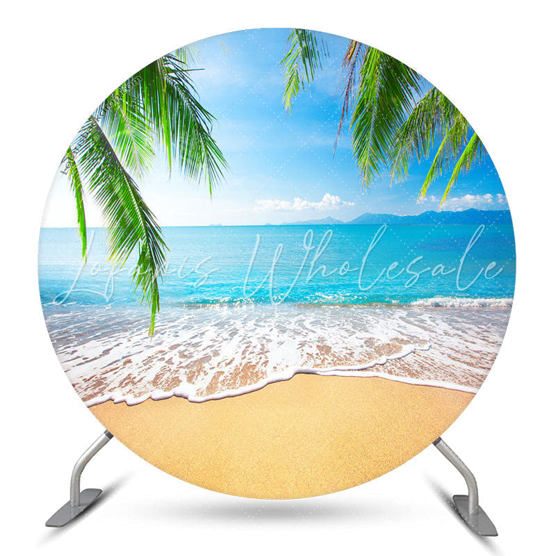 Lofaris Seaside Beach Coconut Leaf Party Round Backdrop