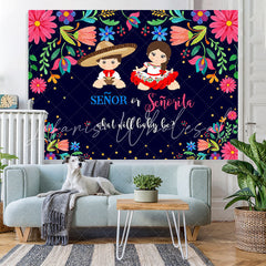 Lofaris Senor Or Senorita And Floral Baby Shower Backdrop