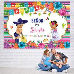 Lofaris Senor and Senorita Cute Backdrop for Baby Shower