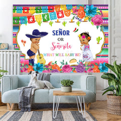 Lofaris Senor and Senorita Cute Backdrop for Baby Shower