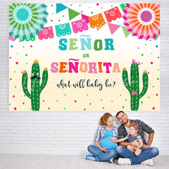 Lofaris Senor Or Senorita With Cactus Baby Shower Backdrop