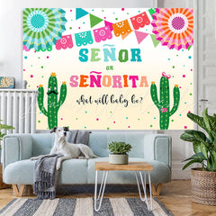 Lofaris Senor Or Senorita With Cactus Baby Shower Backdrop