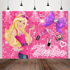 Lofaris Sequin Sparkling Blonde Girl Pink Party Backdrop