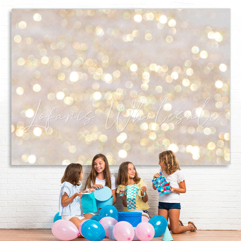 Lofaris Sequins Gold Glitter Bokeh Birthday Backdrop for Party Decor