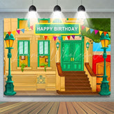Sesame Street Building Birthday Photography Backdrop