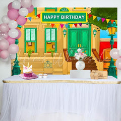 Sesame Street Building Birthday Photography Backdrop
