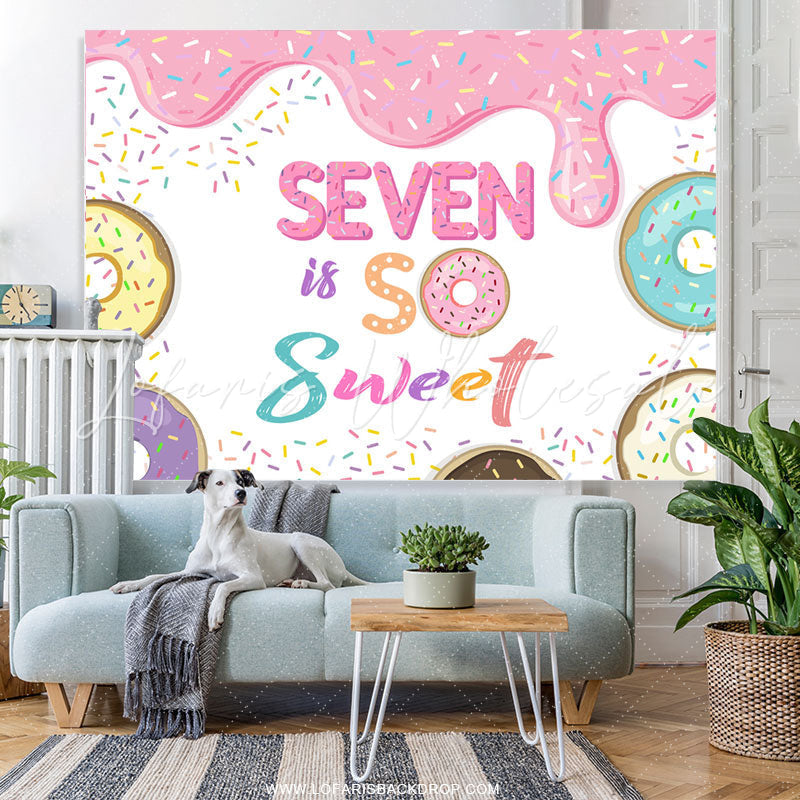 Lofaris Seven Is So Sweet Candyland Happy Birthday Backdrop