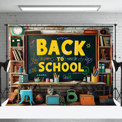 Lofaris Shabby Wall Blackboard Shelf Back To School Backdrop