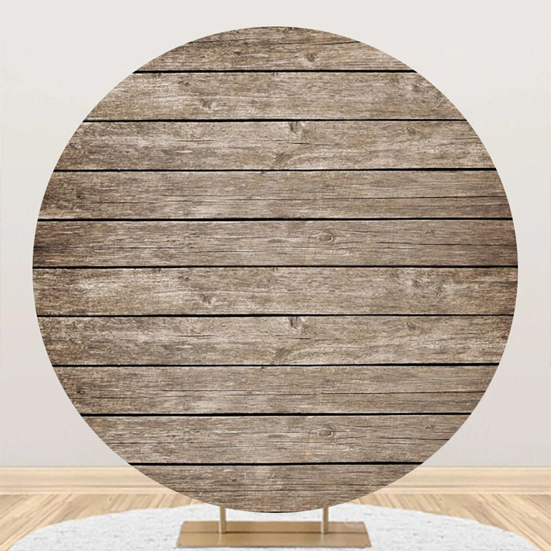 Lofaris Shabby Wooden Wall Vintage Simple Circle Backdrop