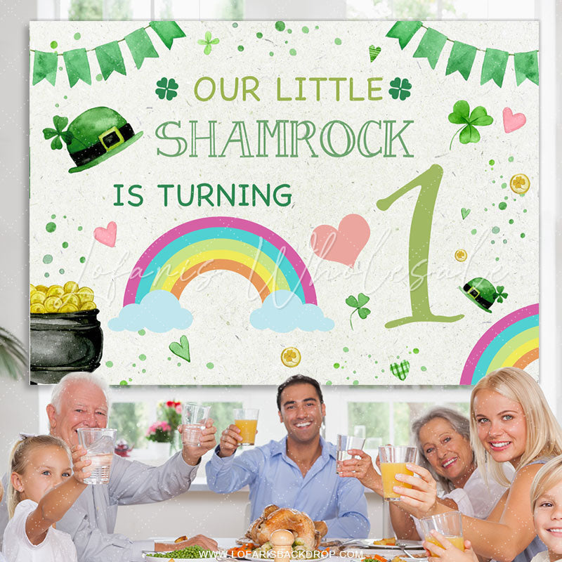 Lofaris Shamerock Is Turning 1 Rainbow Birthday Backdrop