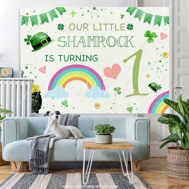 Lofaris Shamerock Is Turning 1 Rainbow Birthday Backdrop