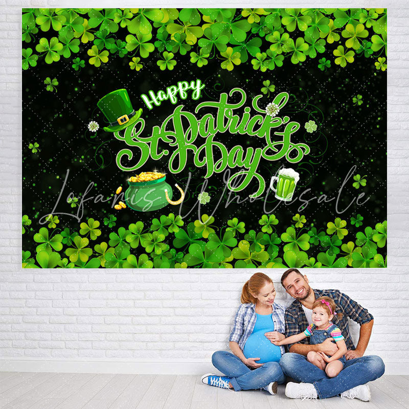 Lofaris Shamrock Happy St.Patrick’s Day Baby Shower Backdrop