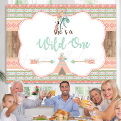 Lofaris She Is A Wild one Boho 1st Birthday Backdrop for Girl