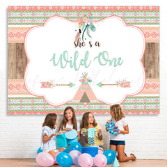 Lofaris She Is A Wild one Boho 1st Birthday Backdrop for Girl