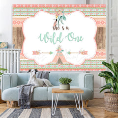Lofaris She Is A Wild one Boho 1st Birthday Backdrop for Girl