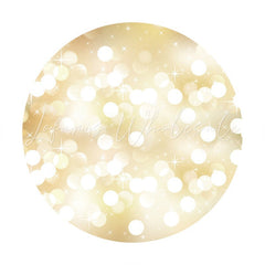 Lofaris Shining White Dots Gold Bokeh Round Backdrops for Party