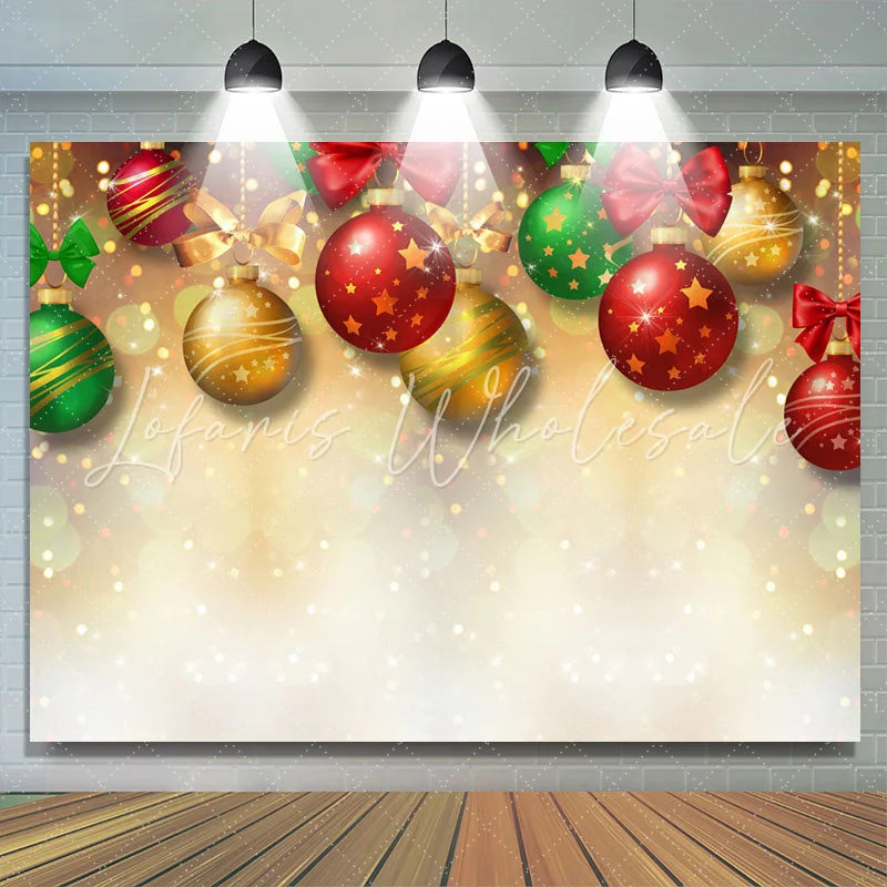 Lofaris Shiny And Sweet Christmas Balls Simple Holiday Backdrop