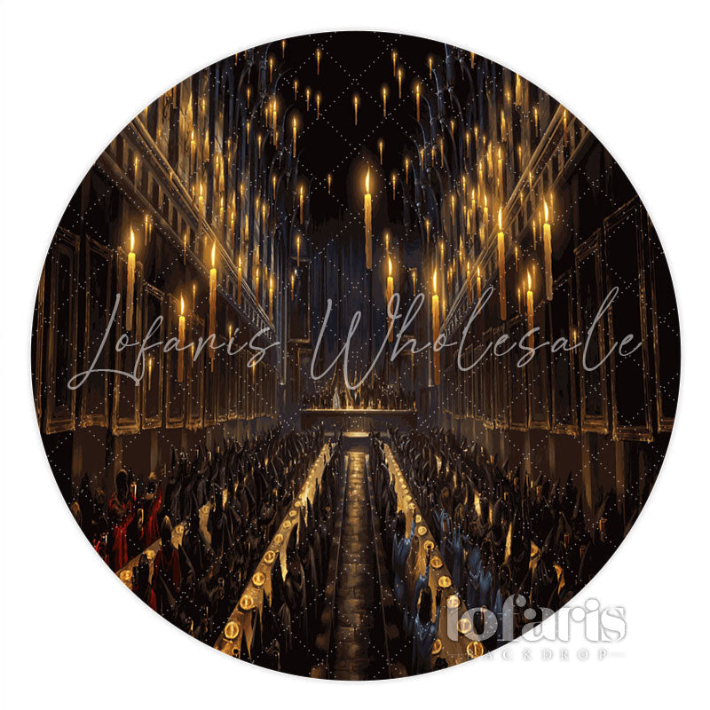 Lofaris Shiny Candles In The Church Circle Birthday Backdrop