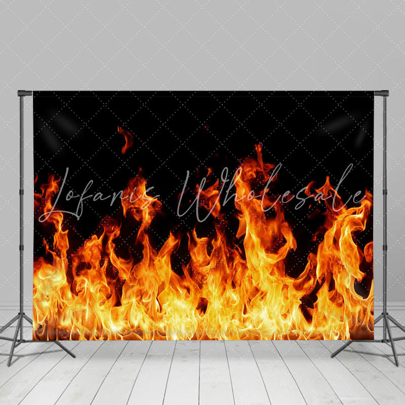 Lofaris Shiny Flames Dance Party Orange Black Backdrop