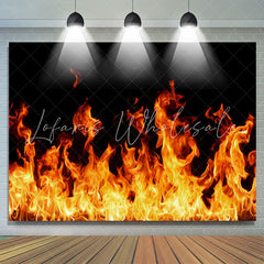 Lofaris Shiny Flames Dance Party Orange Black Backdrop